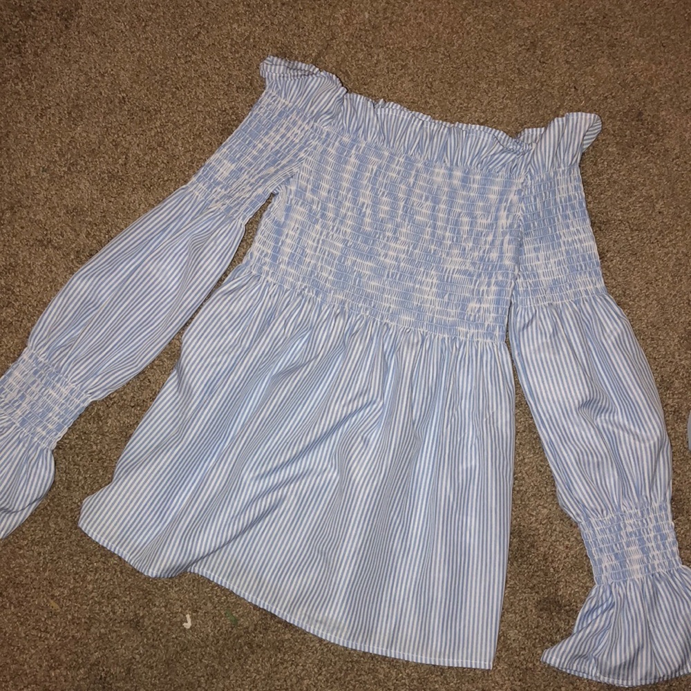 Super Cute Off the Shoulder Striped Shirt